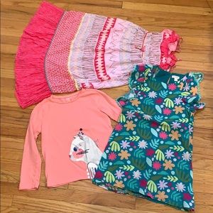 Lot of 3: Two Cat & Jack Dresses & Top, 7-8 years